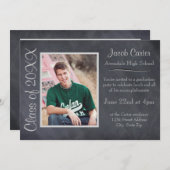 Zwart/grijs karton - Aankondiging van Afstuderen (Voorkant / Achterkant)