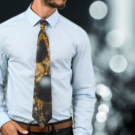 Zwart Grijs Kerst Ornamenten met Garlands Stropdas