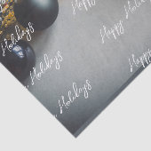 Zwart Grijs Kerst Ornamenten met Garlands Tissuepapier (Detail)