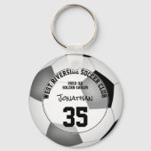 Zwart Grijs kinder Team Kleuren Voetbalclub Sleutelhanger (Voorkant)