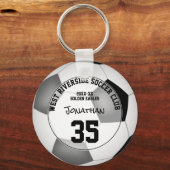 Zwart Grijs kinder Team Kleuren Voetbalclub Sleutelhanger (Voorkant)