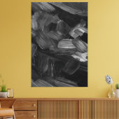 Zwart & Grijs Kwaststreken Canvas Afdruk (Insitu (Woonkamer))