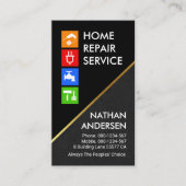 Zwart Grijs Lagen Gouden Lijn Handyman Visitekaartje (Voorkant)