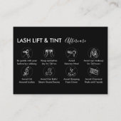 Zwart Grijs Lash Lift Tint Nazorg Dank u Visitekaartje (Achterkant)