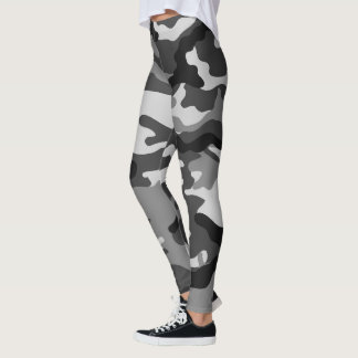Zwart, grijs leger camouflage, grafisch ontwerp, 0 leggings