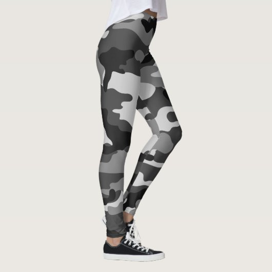 Zwart, grijs leger camouflage, grafisch ontwerp, 0 leggings (Rechts)