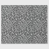 Zwart grijs Leopard patroon, cheetah patroon Cadeaupapier (Vlak)