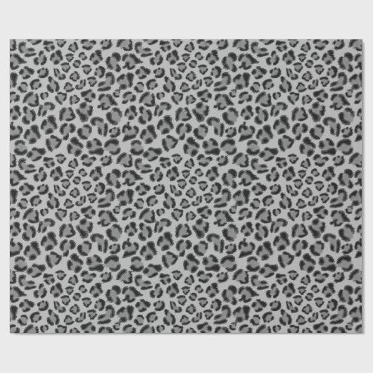 Zwart grijs Leopard patroon, cheetah patroon Cadeaupapier (Vlak)