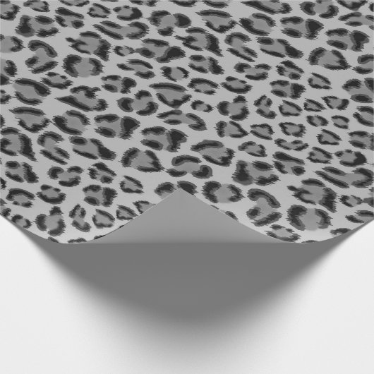 Zwart grijs Leopard patroon, cheetah patroon Cadeaupapier (Hoek)