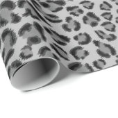 Zwart grijs Leopard patroon, cheetah patroon Cadeaupapier (Rol Hoek)