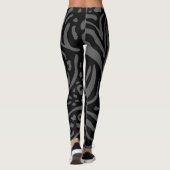 Zwart & grijs luipaard Dier All-Over-Print Legging (Achterkant)