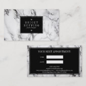 Zwart & Grijs Marmeren Sieraden Ontwerper Afsprakenkaartje (Voorkant / Achterkant)