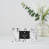 Zwart & Grijs Marmeren Sieraden Ontwerper Afsprakenkaartje (Staand voorkant)