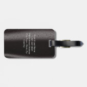 Zwart & Grijs Metalen Drop Water Aangepaste Initia Bagagelabel (Achterkant horizontaal)