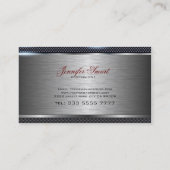 Zwart & Grijs Metallic Design Geborsteld Aluminium Visitekaartje (Achterkant)