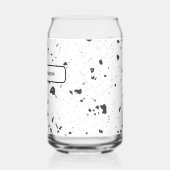 Zwart & Grijs Micro Chips Retro Terrazzo Patroon Blikvorm Glas (Links)
