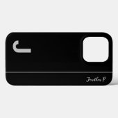 Zwart & Grijs Minimaal Modern Initiaal Monogram Case-Mate iPhone Case (Achterkant (horizontaal))