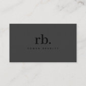Zwart Grijs Minimaal Monogram Qr Code Professionee Visitekaartje (Voorkant)