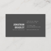 Zwart Grijs Minimaal Schoon Professioneel Visitekaartje (Achterkant)