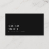 Zwart grijs Minimale schone Professional Visitekaartje (Voorkant)