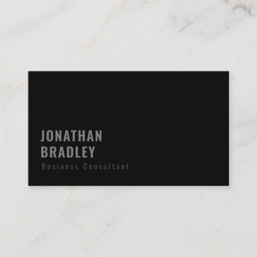 Zwart grijs Minimale schone Professional Visitekaartje (Voorkant)