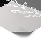 Zwart Grijs Minimalist Botanical Poster (Hoek)