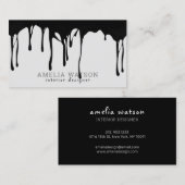 Zwart grijs modern Abstract uitstrijken zonder naa Visitekaartje (Voorkant / Achterkant)