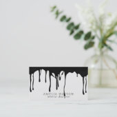 Zwart grijs modern Abstract uitstrijken zonder naa Visitekaartje (Staand voorkant)