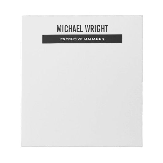 Zwart Grijs Modern Eenvoudig Minimalistisch Notitieblok (Voorkant)