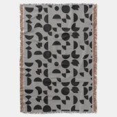 Zwart Grijs Modern Elegant Geometrisch Tribal Deken (Voorkant Verticaal)