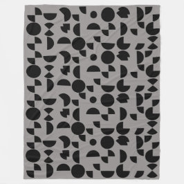 Zwart Grijs Modern Elegant Geometrisch Tribal Fleece Deken