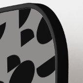 Zwart Grijs Modern Elegant Geometrisch Tribal Pickleball Paddle (Links Detail)