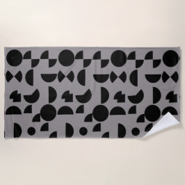 Zwart Grijs Modern Elegant Geometrisch Tribal Strandlaken