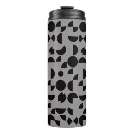 Zwart Grijs Modern Elegant Geometrisch Tribal Thermosbeker