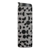 Zwart Grijs Modern Elegant Geometrisch Tribal Thermosbeker (Geroteerd rechts)