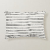 Zwart Grijs Modern Minimalist Stripe Boho Accent Kussen (Voorkant)