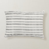 Zwart Grijs Modern Minimalist Stripe Boho Accent Kussen (Achterkant)