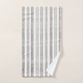 Zwart Grijs Modern Minimalist Stripe Boho Bad Handdoek (Handdoek)