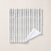 Zwart Grijs Modern Minimalist Stripe Boho Bad Handdoek (Wasdoekje)