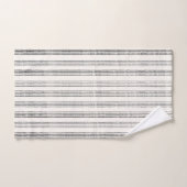 Zwart Grijs Modern Minimalist Stripe Boho Bad Handdoek (Handdoek)