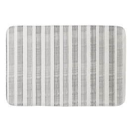 Zwart Grijs Modern Minimalist Stripe Boho Badmat
