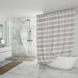 Zwart Grijs Modern Minimalist Stripe Boho Douchegordijn