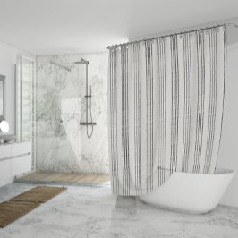 Zwart Grijs Modern Minimalist Stripe Boho Douchegordijn