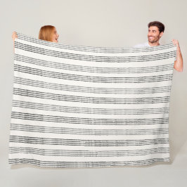 Zwart Grijs Modern Minimalist Stripe Boho Fleece Deken