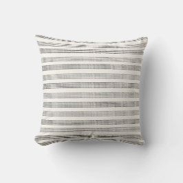 Zwart Grijs Modern Minimalist Stripe Boho Kussen