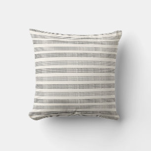 Zwart Grijs Modern Minimalist Stripe Boho Kussen
