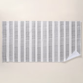 Zwart Grijs Modern Minimalist Stripe Boho Strandlaken (Voorkant)
