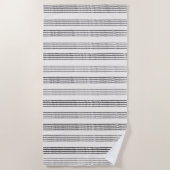 Zwart Grijs Modern Minimalist Stripe Boho Strandlaken (Voorkant)