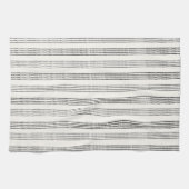Zwart Grijs Modern Minimalist Stripe Boho Theedoek (Horizontaal)