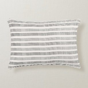 Zwart Grijs Modern Minimalistisch Streep Boho  Accent Kussen